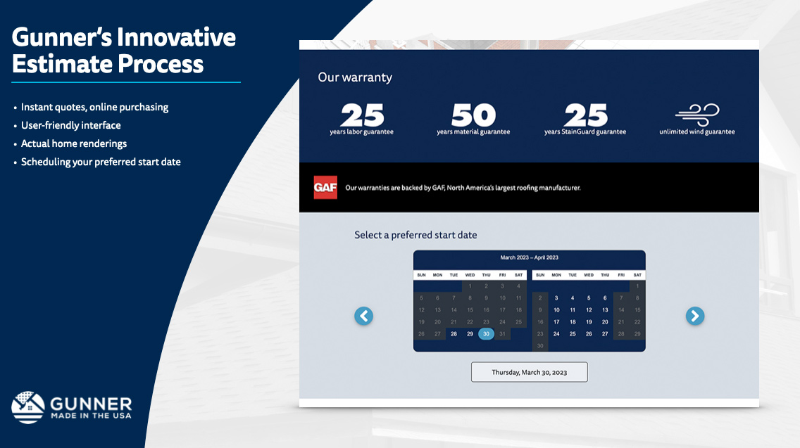 screen showing Gunner's estimate process