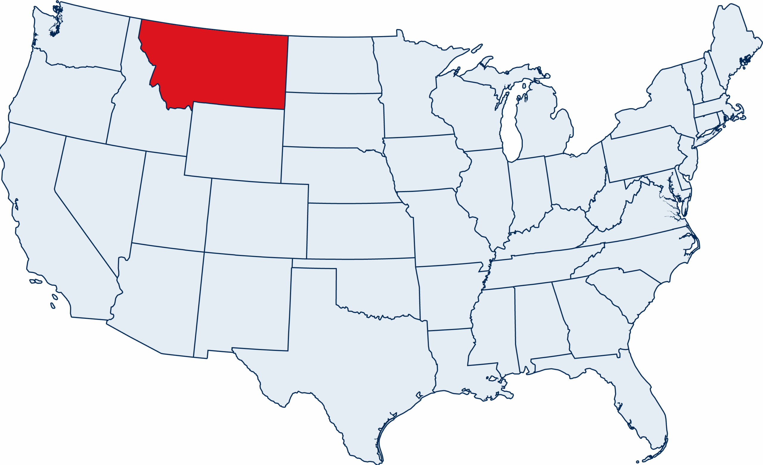US map with Montana highlighted