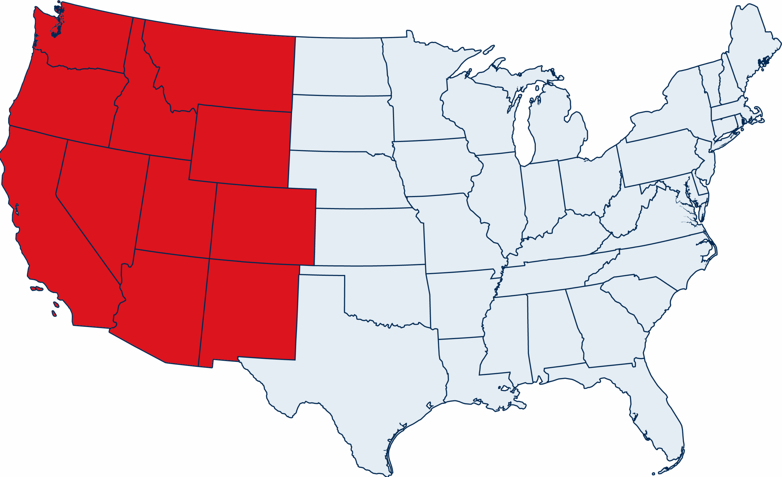 Service Map of USA - western region