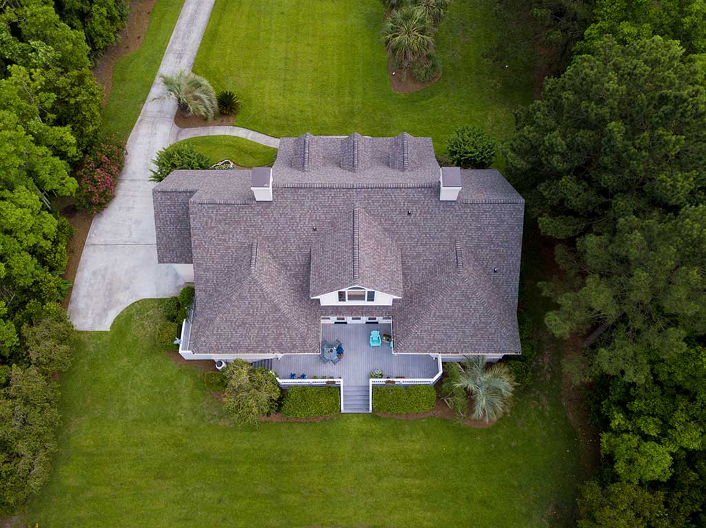 aerial view of home