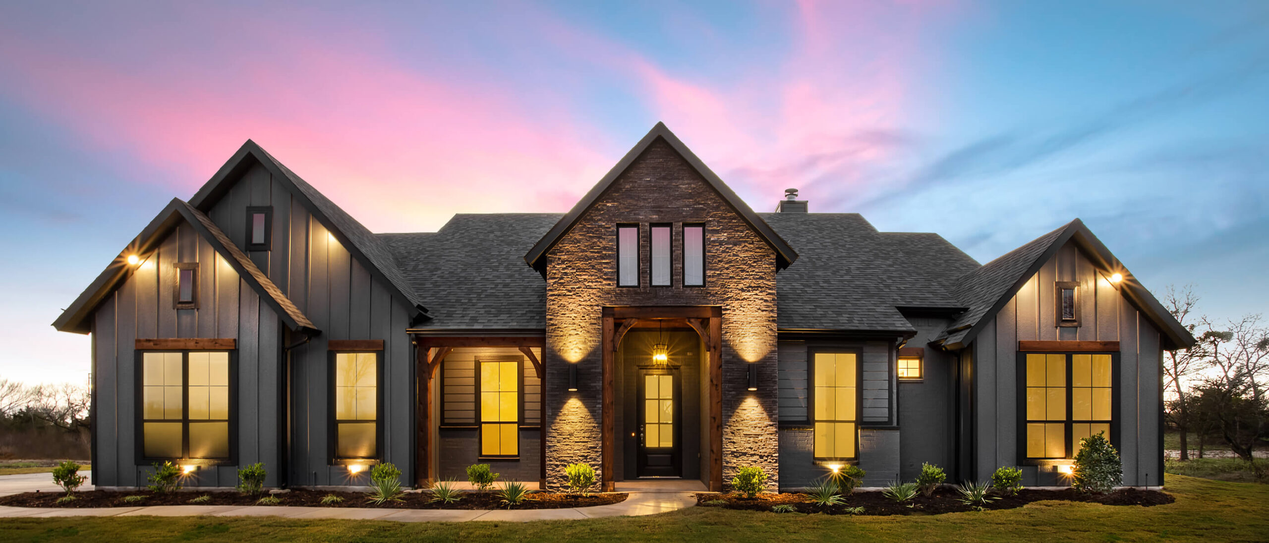 House with an awesome sunset