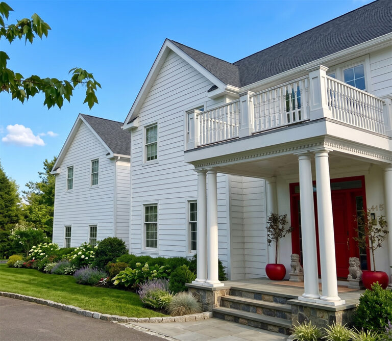 Wilton, Fairfield County CT – James Hardie Cedarmill Lap Siding, EPDM Porch